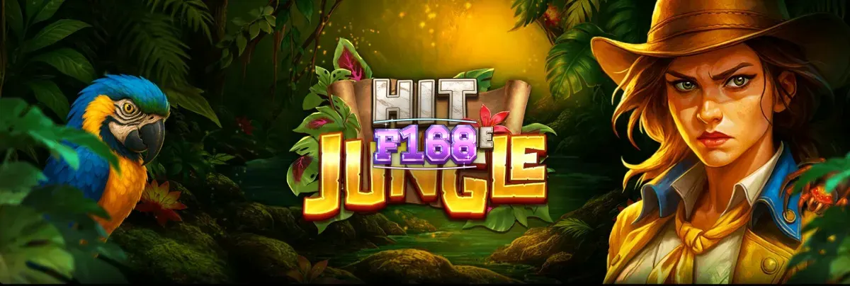 Giao diện trò chơi slot Hit the Jungle với chủ đề rừng rậm nhiệt đới